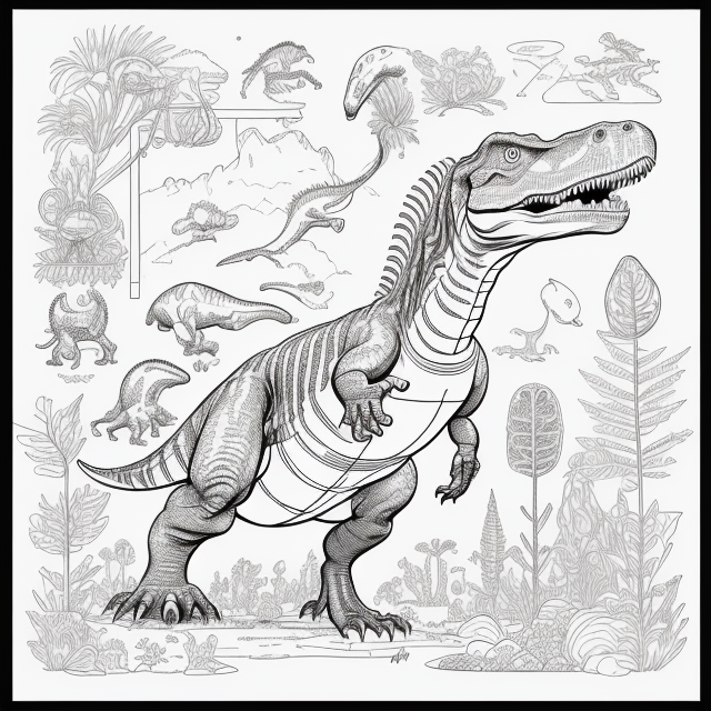 Colouring page for adults, Dinosaur... - OpenDream