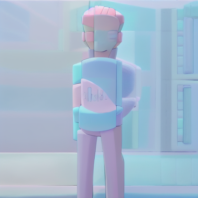 AI speech bot called Matty avatar, standing character, soft smooth lighting, soft pastel colors, Scottie young, 3d blender render, polycount, modular constructivism, pop surrealism, physically based rendering, square image, Tiny cute