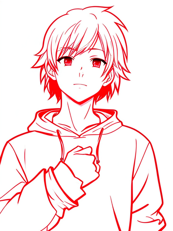Cute anime boy With hoodie | WEBTOON