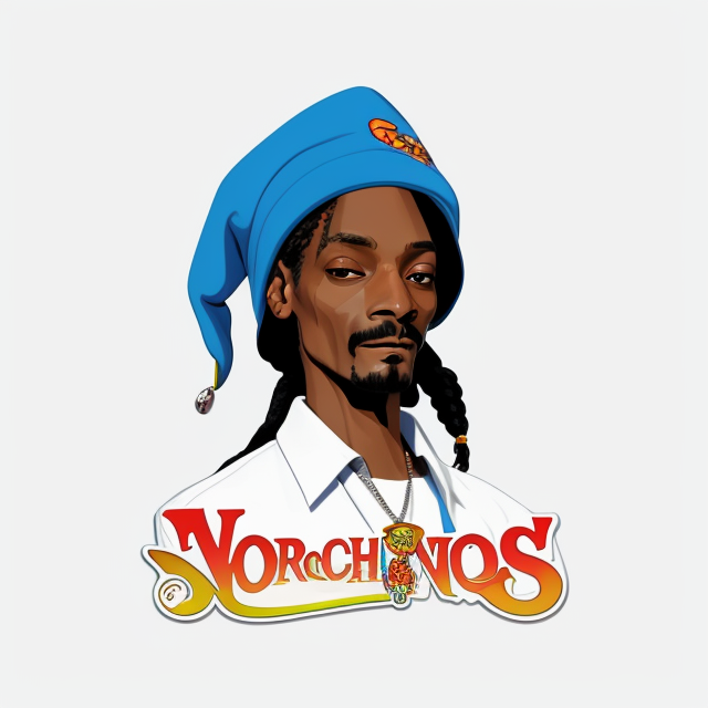 Snoop Dogg , vector, vibrant color, incredibly high details, white background, plashing colors, Cartoon character, stickers designs