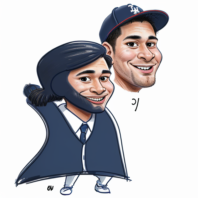 sohei ohtani, Baseball, Dodgers , smiling, white background, sharp focus, (caricature:1.4), drawing