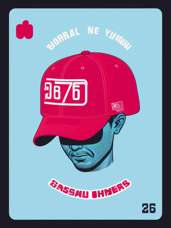 Loteria, Cards, in a Baseball, Nochos, in a baseball hat, Retro, Vintage, Flat design, (((Simple))), Art by Butcher Billy, illustration, highly detailed, simple, Vector art