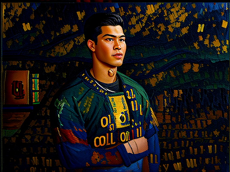 Shohei Ohtani, Baseball, Loteria Cards, Los Angeles Dodgers, Oil painting style, a old-style one-floor house behind, with the sunset setting in the distance, The colors are vibrant and light, The image is both beautiful and thought-provoking, and it evokes a sense of peace and tranquility, art by Alla Prima style,, tree in the yard