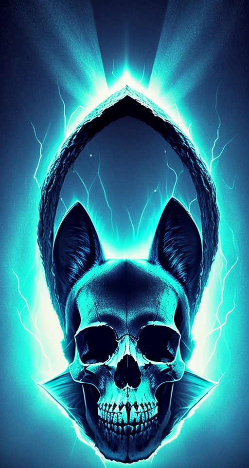 movie poster background of a deformed moth in front of a faceless human skull that looks like a rabbit hole. awe atmosphere, is visually appealing, cinematic poster., high res, semi-simplistic, blue color scheme