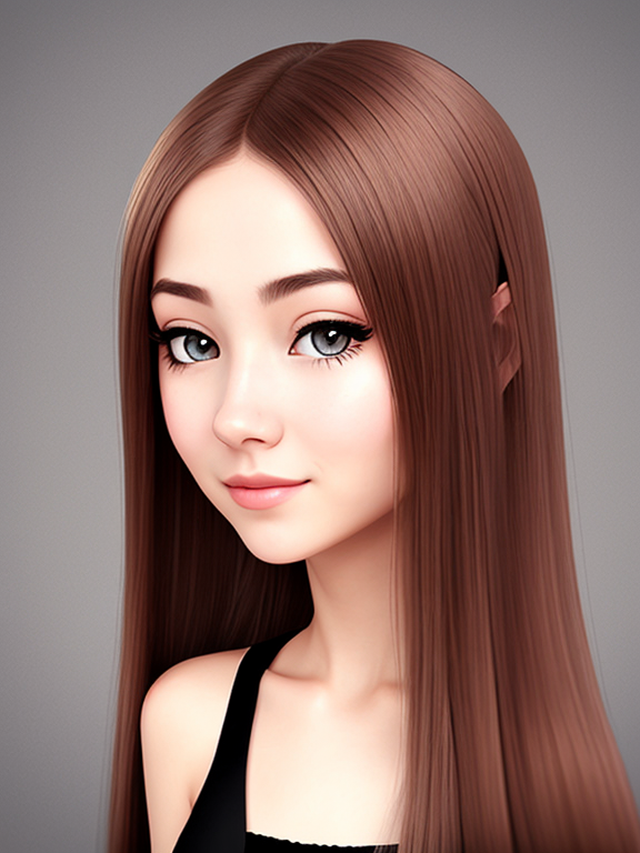 long hair girl Caricature - OpenDream