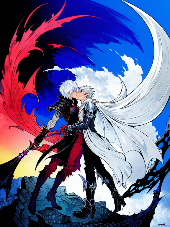 beautiful anime art of Vergil from devil may cry by