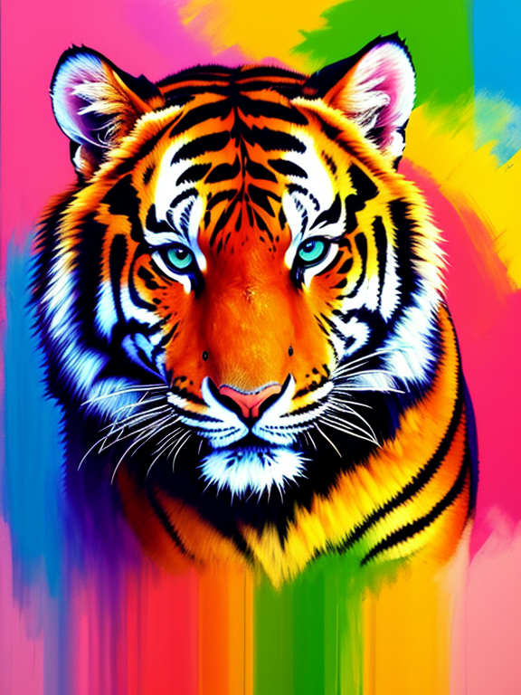 A tiger in acrylic painting style w... - OpenDream