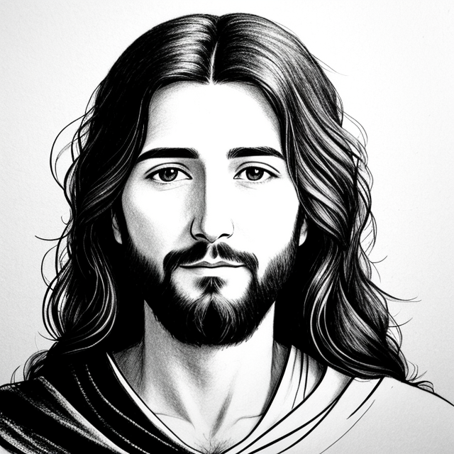 Digital Graphic Coloring Book Image Line Drawing of Jesus Christ · Creative  Fabrica
