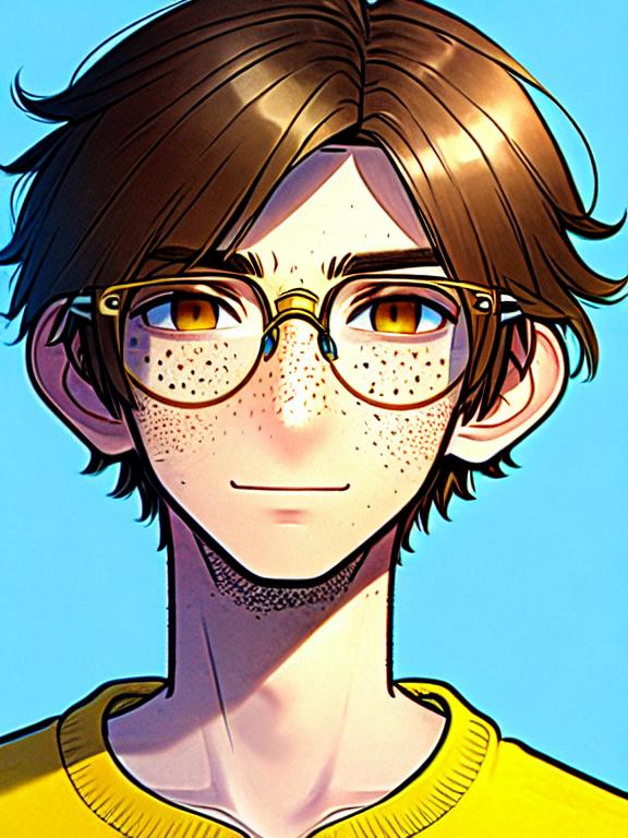 Anime drawing  cute anime boy with brown hair and brown eyes