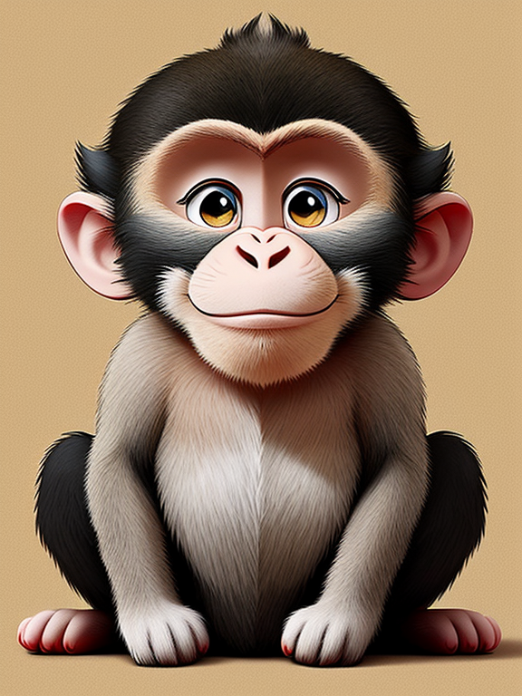 Premium Photo | Cute monkey draw a in cartoon style baby ai generated art