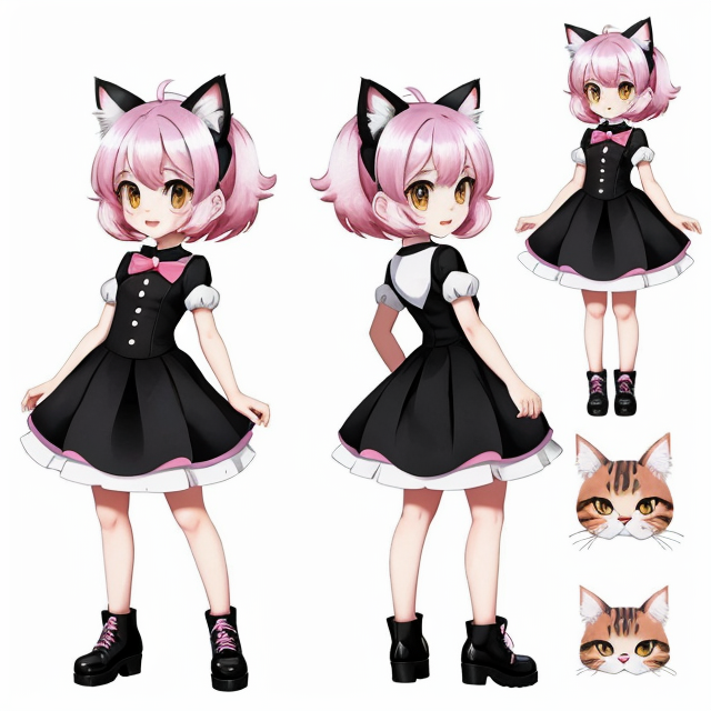 deformed, distorted, disfigured, poorly drawn, bad anatomy, wrong anatomy, vtuber, cat, magical girl , nice art, well hand-drawn art, colorful, Small body, Cute animal, Cute clothing, Full body, Cute Eyes, Cute expressions, Watercolor style, Storybook style, Character Design, Illustrator, Digital watercolor, White background, Cartoon style, Kawaii, white background, one single character, pokemon style