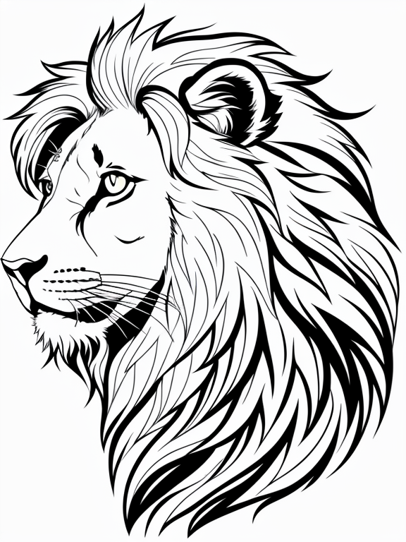 Cute sitting lion outline for kids Royalty Free Vector Image