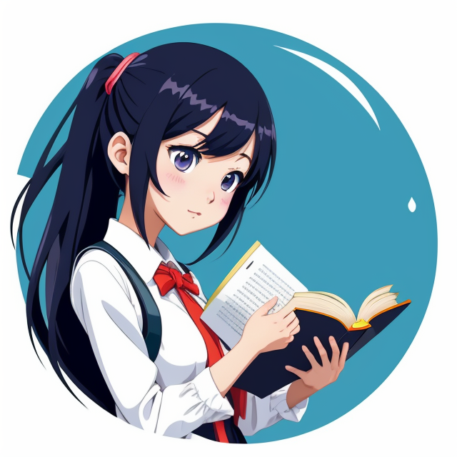 Lexica - A young boy reading books. ,anime
