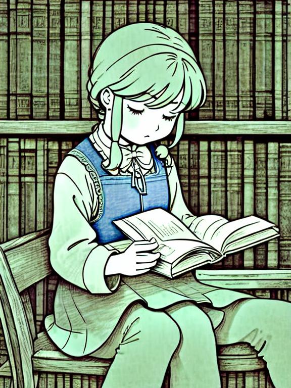 How to draw a Girl reading a book, Easy drawing for beginners