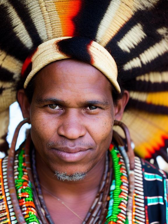 Close-up head shot of an African Aboriginal