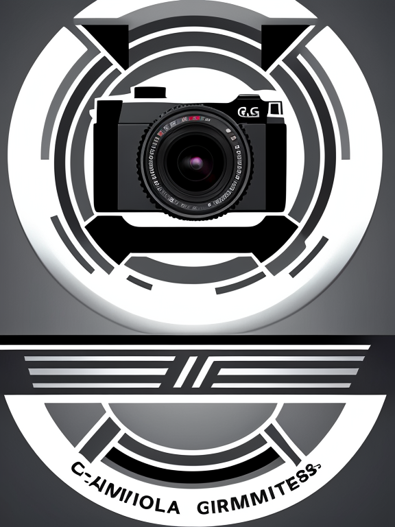 Camera logo white on a black background Royalty Free Vector