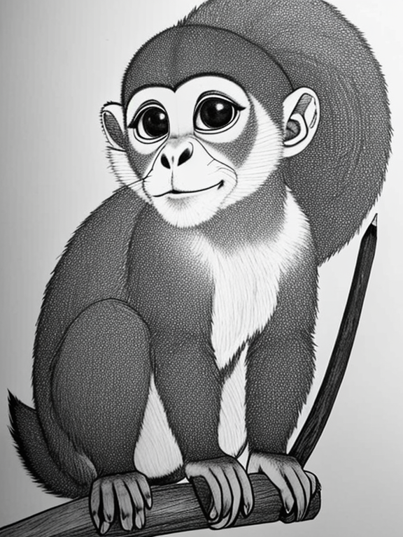 pencil sketch of a monkey man | Stable Diffusion