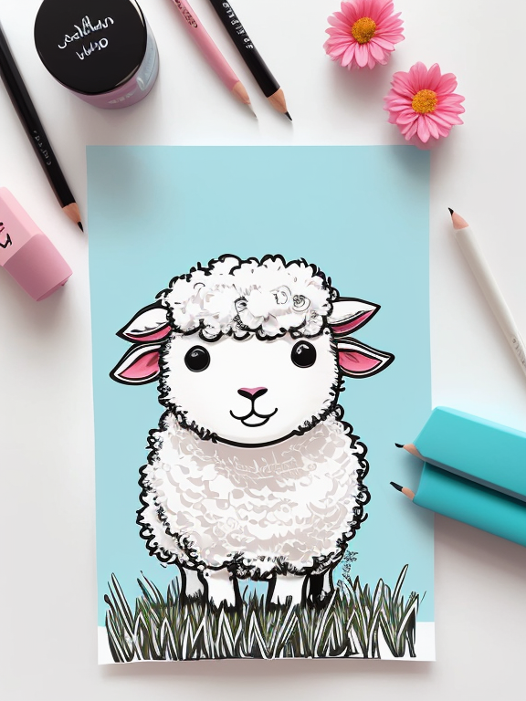 Step by step to draw a Cute Sheep. Drawing tutorial a Cute Sheep. Drawing  lesson for children. Vector illustration 33330930 Vector Art at Vecteezy