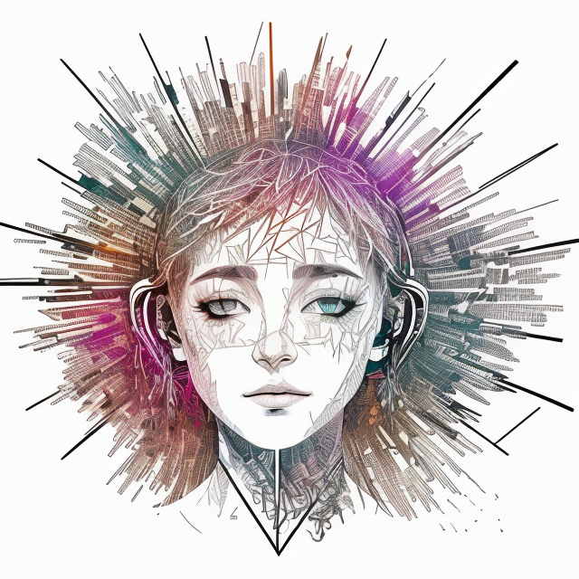 CREATE A CHRISTIAN NAME HEARING GOD, in Carne Griffiths art style, illustration, ink illustration, white background, Make a logo, on triangle shape, minimal structure, ((white background)), Ultra detailed, look at the camera