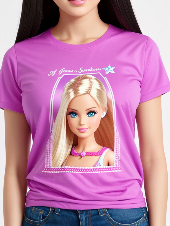 A shirt with Barbie and famous symb... - OpenDream