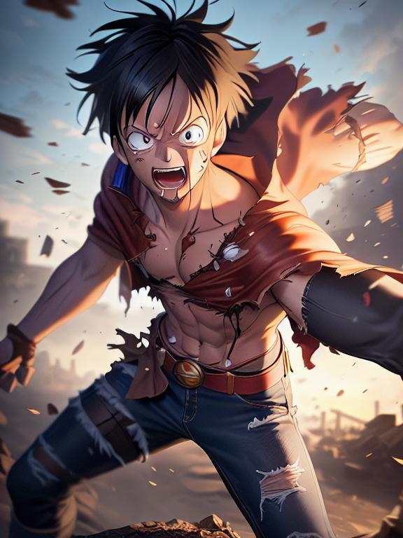 Luffy face,anime 90's aethestic style uniform,feature snk,pose poster anime,  england streets background, illustration 90's,photorealism, digital art,  high definition on Craiyon