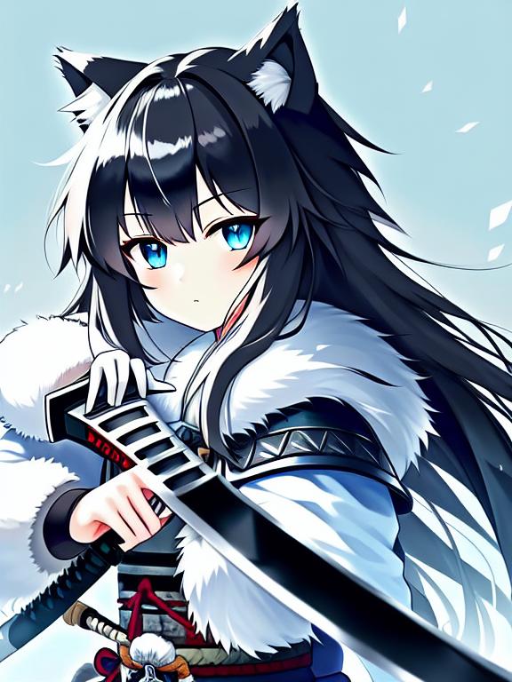 JYTFGDRYJ Tomboy Anime Wolf Girl with Black Hair Decorative Painting Canvas  Wall Art Living Room Poster Bedroom Painting 30x45cm : Amazon.de: Home &  Kitchen