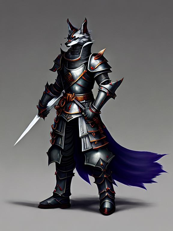A Shadow Kitsune in Armor - OpenDream