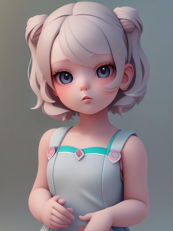 a cute baby girl, standing character, soft smooth lighting, soft pastel colors, Scottie young, 3d blender render, polycount, modular constructivism, pop surrealism, physically based rendering, square image, Tiny cute, eye lashes