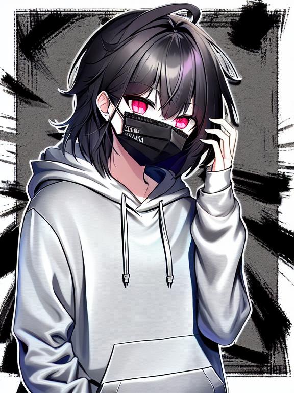 Premium AI Image  A dark anime character with a black mask on his face.