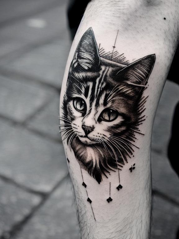 Pin by Kelvin Garcia on TATTOOS | ‍INSPIRATIONS | Geometric tattoo, Cat  face tattoos, Geometric cat tattoo