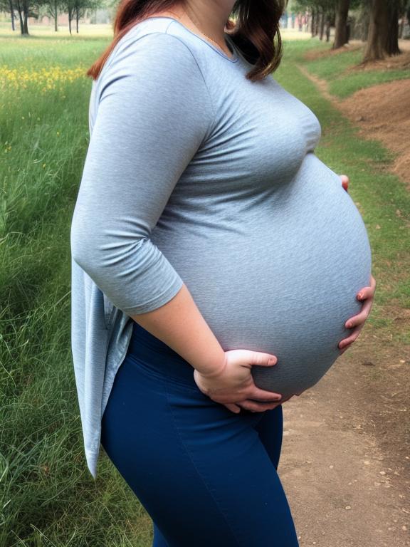 woman with a massive pregnant belly - OpenDream